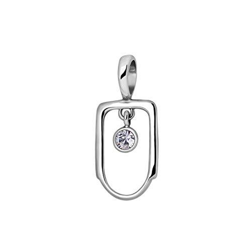 Quiges 925 Sterling Silber Charm Träger Weiß Zirkonia Halskette Abstrakt Form Schleife Carrier für Halskette und Charms von Quiges