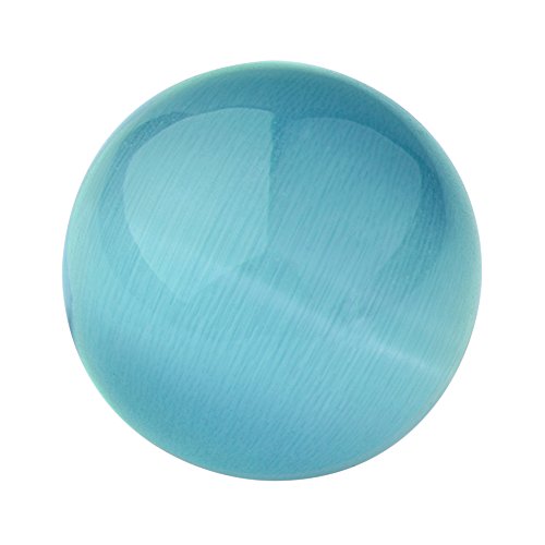 Quiges Austauschbare Mini Coin 12mm Wechselstein Blau Katzenauge Stein für Ringe-Ohrringe-Anhänger-Armband Halter von Quiges