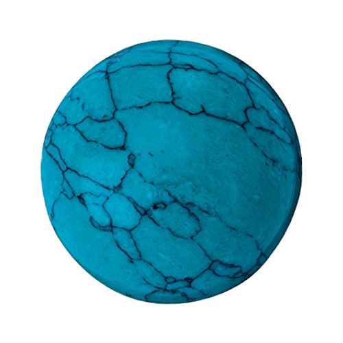 Quiges Austauschbare Mini Coin 12mm Wechselstein Blau Türkis Naturstein für Ringe-Ohrringe-Anhänger-Armband Halter von Quiges