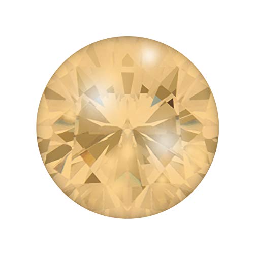 Quiges Austauschbare Mini Coin 12mm Wechselstein Champagne Rund Zirkonia für Ringe-Ohrringe-Anhänger-Armband Halter von Quiges