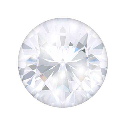 Quiges Austauschbare Mini Coin 12mm Wechselstein Transparent Rund Zirkonia für Ringe-Ohrringe-Anhänger-Armband Halter von Quiges