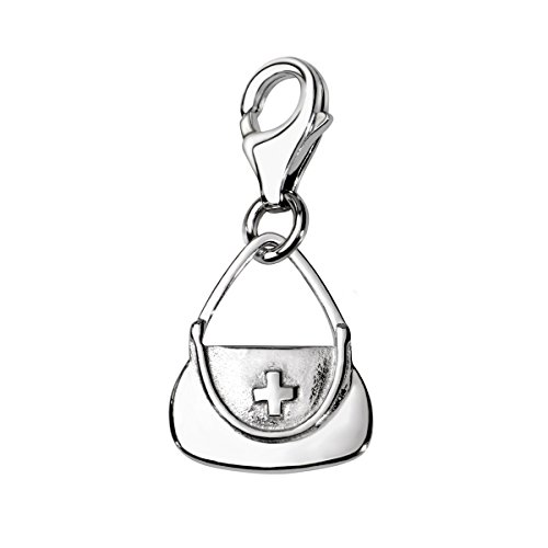 Quiges Charms Anhänger 3D Medizinische Tasche Versilbert Damen Schmuck für Bettelarmband von Quiges