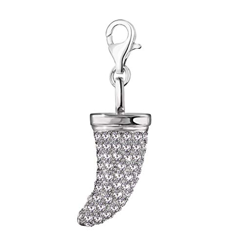 Quiges Charms Anhänger 3D Zirkonia Zahn Brillant Groß Clip On Karabinerverschluss Versilbert Damen Schmuck für Kette Quiges Charms Anhänger 3D Zirkonia Zahn Brillant Groß Clip On Karabinerverschluss Versilbert Damen Schmuck für Kette von Quiges