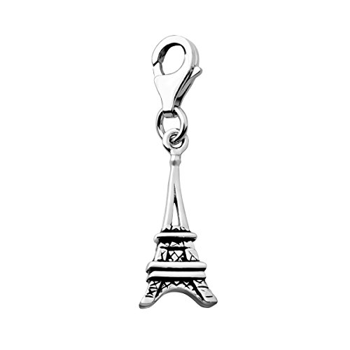 Quiges Charms Anhänger Eiffelturm Versilbert Damen Schmuck für Bettelarmband von Quiges