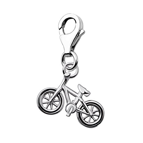 Quiges Charms Anhänger Fahrrad Versilbert Damen Schmuck für Bettelarmband von Quiges