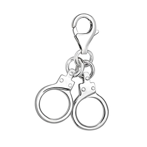 Quiges Charms Anhänger Handschellen Versilbert Damen Schmuck für Bettelarmband von Quiges