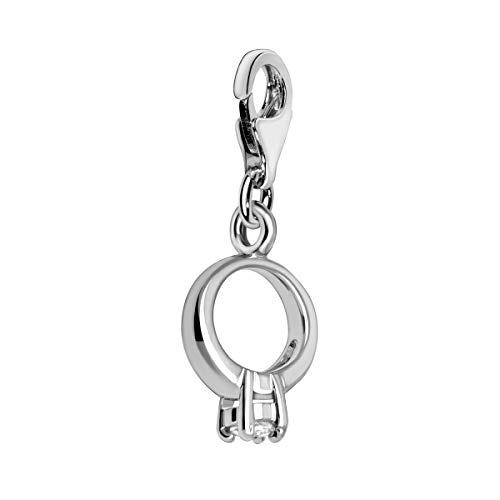 Quiges Charms Anhänger Ring Versilbert Damen Schmuck für Bettelarmband von Quiges