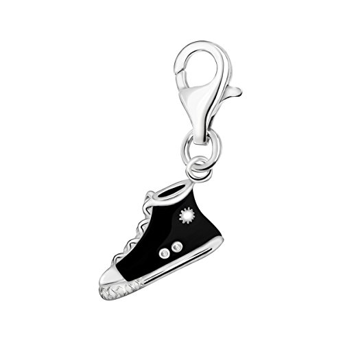 Quiges Charms Anhänger Versilbert Sneaker Versilbert Damen Schmuck für Bettelarmband von Quiges