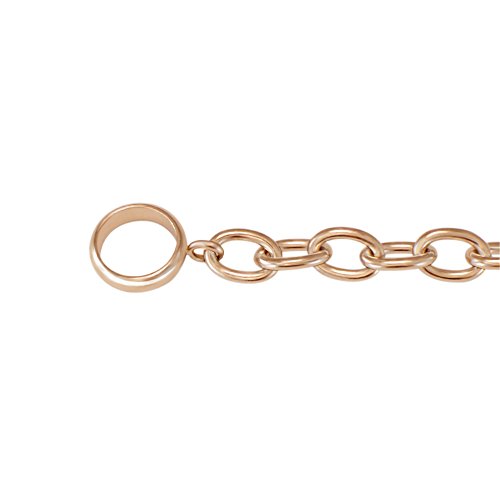 Quiges Damen Ankerkette Rose Gold Edelstahl 50cm ohne Anschluss Ringöffnung und Anhänger von Quiges