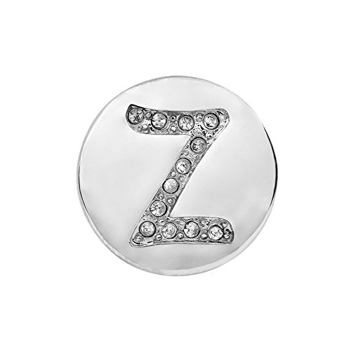 Quiges Damen Click Button 18mm Chunk Versilbert Alphabet Z Glänzend für Druckknopf Zubehör von Quiges