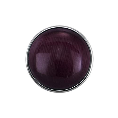 Quiges Damen Click Button 18mm Chunk Versilbert Cateye Schwarz für Druckknopf Zubehör von Quiges