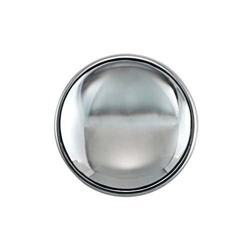 Quiges Damen Click Button 18mm Chunk Versilbert Glas Transparant für Druckknopf Zubehör von Quiges