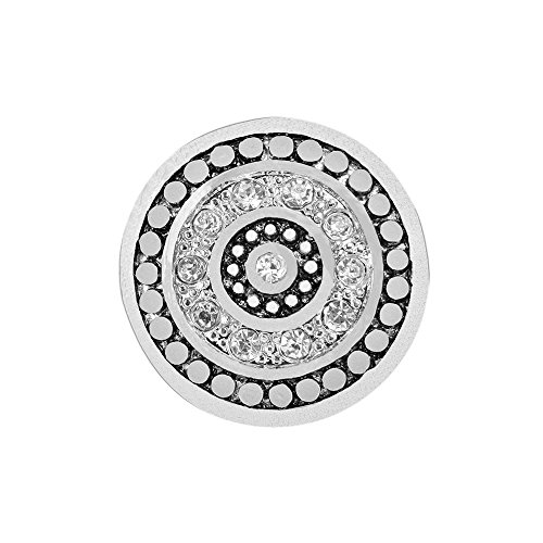 Quiges Damen Click Button 18mm Chunk Versilbert Kristall Zirkonia für Druckknopf Zubehör von Quiges