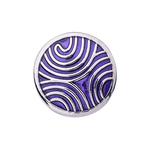 Quiges Damen Click Button 18mm Chunk Violet Welle Ornament für Druckknopf Zubehör von Quiges