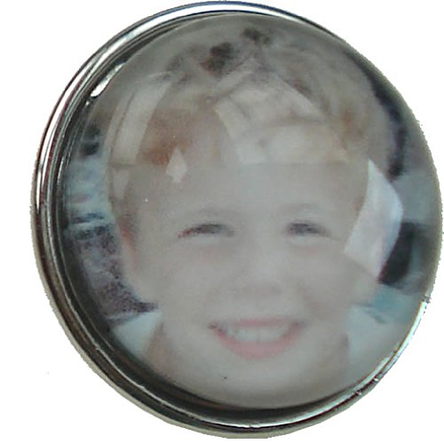 Quiges Damen Click Button 18mm Personalisiert Foto Chunk mit eigenem Bild für Druckknopf Zubehör von Quiges