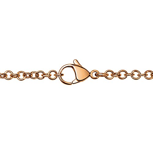 Quiges Damen Erbskette Rosegold Edelstahl mit Karabinerverschluss ohne Anhänger 90cm von Quiges