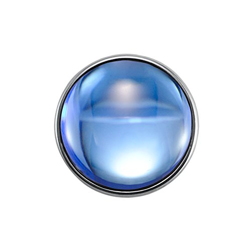 Quiges Damen Mini Click Button 12mm Dunkelblaue Glas von Quiges