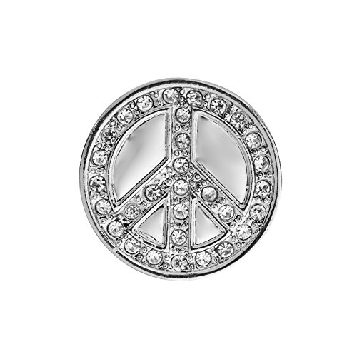 Quiges Damen Mini Click Button 12mm Kristalll Zirkonia Peace Zeichen von Quiges