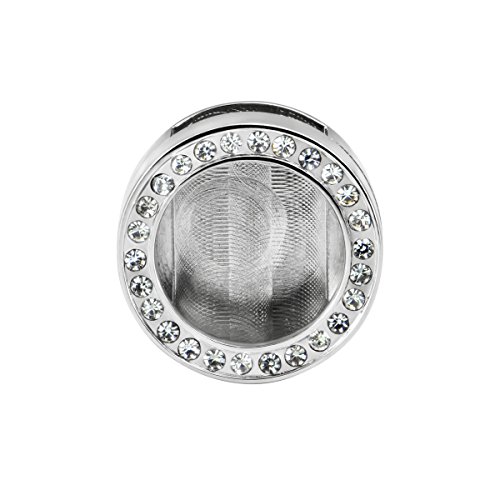 Quiges Edelstahl Austauschbare Armband Mini Coin Münze Halter Fassung Silber mit Zirkonia für Armband von Quiges