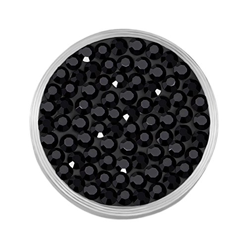 Quiges Edelstahl Austauschbare Mini Coin 12mm Wechselstein Schwarz Zirkonia für Ringe-Ohrringe-Anhänger-Armband Halter von Quiges