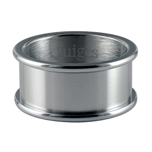 Quiges Edelstahl Stapelring Bandring Kombinationsring Basisring Silber für Füllringe 8mm Höhe Ringgröße 18.5mm (58) von Quiges