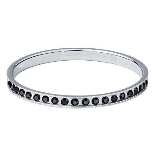 Quiges Edelstahl Stapelring Kombinationsring Bandring Füllring mit Zirkonia 2mm Höhe Ringgröße 20mm (63) von Quiges