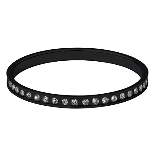 Quiges Edelstahl Stapelring Kombinationsring Bandring Füllring mit Zirkonia 2mm Höhe Ringgröße 22mm (69) von Quiges