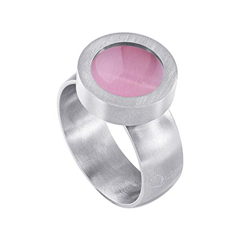Quiges Matt Silber Edelstahl Ring 12mm Mini Coin Halter Wechselring und Austauschbar Staubig Rosa Katzenauge Stein in Größe 19mm Quiges Matt Silber Edelstahl Ring 12mm Mini Coin Halter Wechselring und Austauschbar Staubig Rosa Katzenauge Stein in Größe 19mm von Quiges