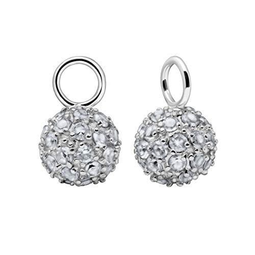 Quiges Ohrringe Silber 925 Ohrhänger Kugel Set mit Zirkonia Steinen Transparant für Creolen von Quiges