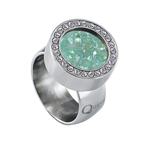 Quiges Silber Edelstahl Ring mit Zirkonia 12mm Mini Coin Halter Wechselring und Austauschbar Minzflocken Muschel Coin in Größe 18mm Quiges Silber Edelstahl Ring mit Zirkonia 12mm Mini Coin Halter Wechselring und Austauschbar Minzflocken Muschel Coin in Größe 18mm von Quiges
