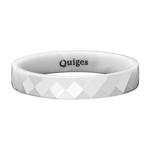 Quiges Stapelring Kombinationsring Bandring Füllring 4mm Höhe Keramik Weiß Ringgröße 20mm (63) von Quiges