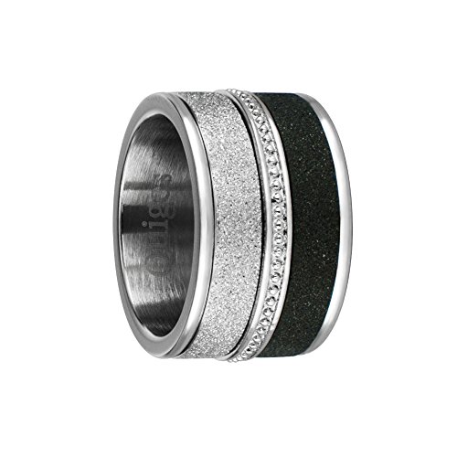 Quiges Stapelring Kombinationsring Basisring mit 3 Füllringe Bandring Edelstahl Set 19.5mm (61) von Quiges