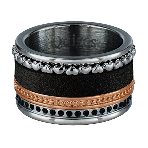 Quiges Stapelring Kombinationsring Basisring mit 4 Füllringe Bandring Edelstahl mit Zirkonia Set 20mm (63) von Quiges