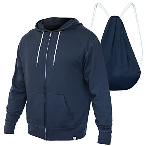 Quikflip 2-in-1 Reversible Rucksack Hoodie (wie auf Shark Tank gesehen) Unisex Full-Zip Hero Hoodie Lite, Midnight Navy (Marineblau), Large von Quikflip