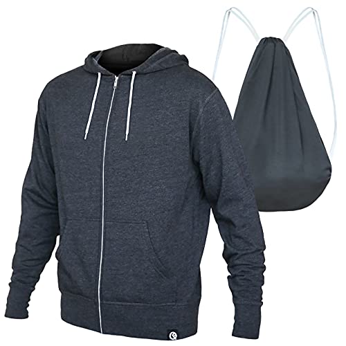 Quikflip 2-in-1 Reversible Rucksack Hoodie (wie auf Shark Tank gesehen) Unisex Full-Zip Hero Hoodie Lite, anthrazit, XX-Large von Quikflip