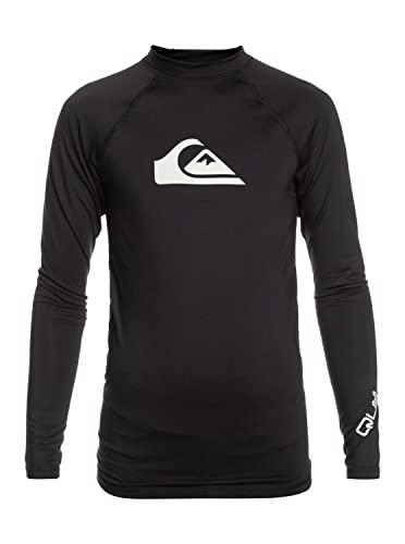 Quiksilver All Time - Long Sleeve UPF 50 Rash Vest for Boys 8-16 - Langärmliger Rashguard mit UPF 50 - Jungen 8-16 - 16 - Schwarz. von Quiksilver