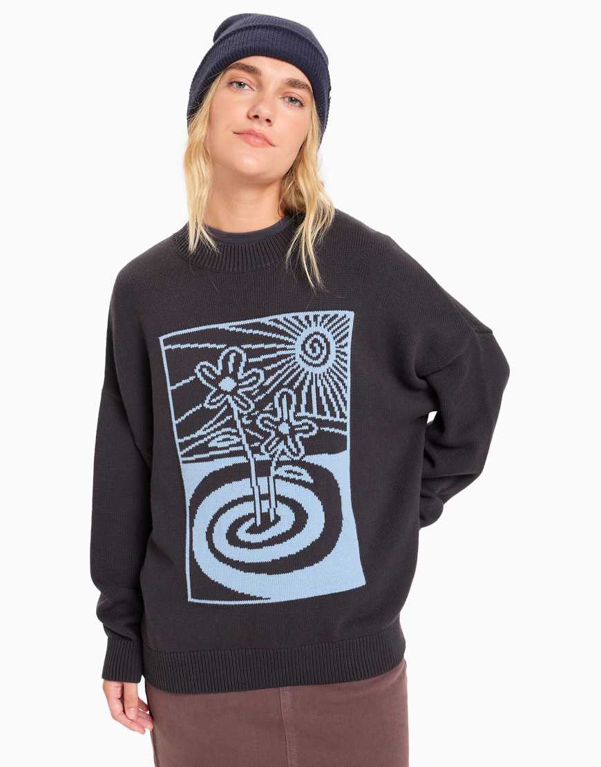 Quiksilver - Barnwell - Sweatshirt in Tarmac mit Rundhalsausschnitt-Schwarz von Quiksilver