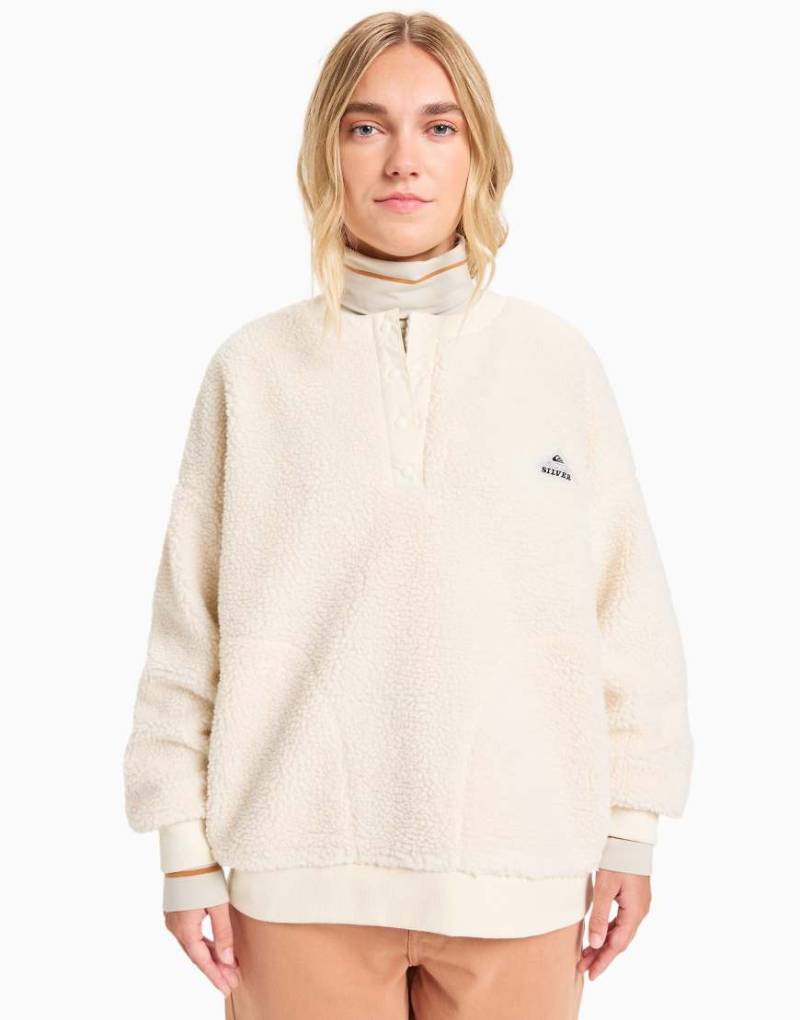 Quiksilver - Barranco - Oberteil aus Sherpa-Fleece in Schneeweiß von Quiksilver