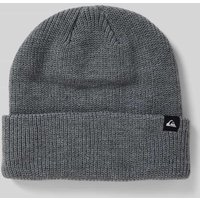 Quiksilver Beanie mit Label-Detail in Mittelgrau Melange, Größe 1 von Quiksilver