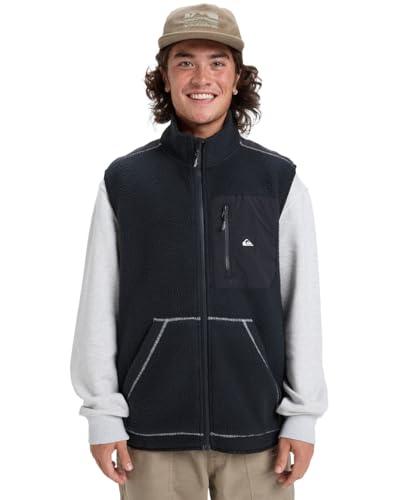 Quiksilver Clean Coast Gilet - Gilet Full Zip Fleece for Men - Zip-Fleeceweste - Männer - XL - Schwarz. von Quiksilver