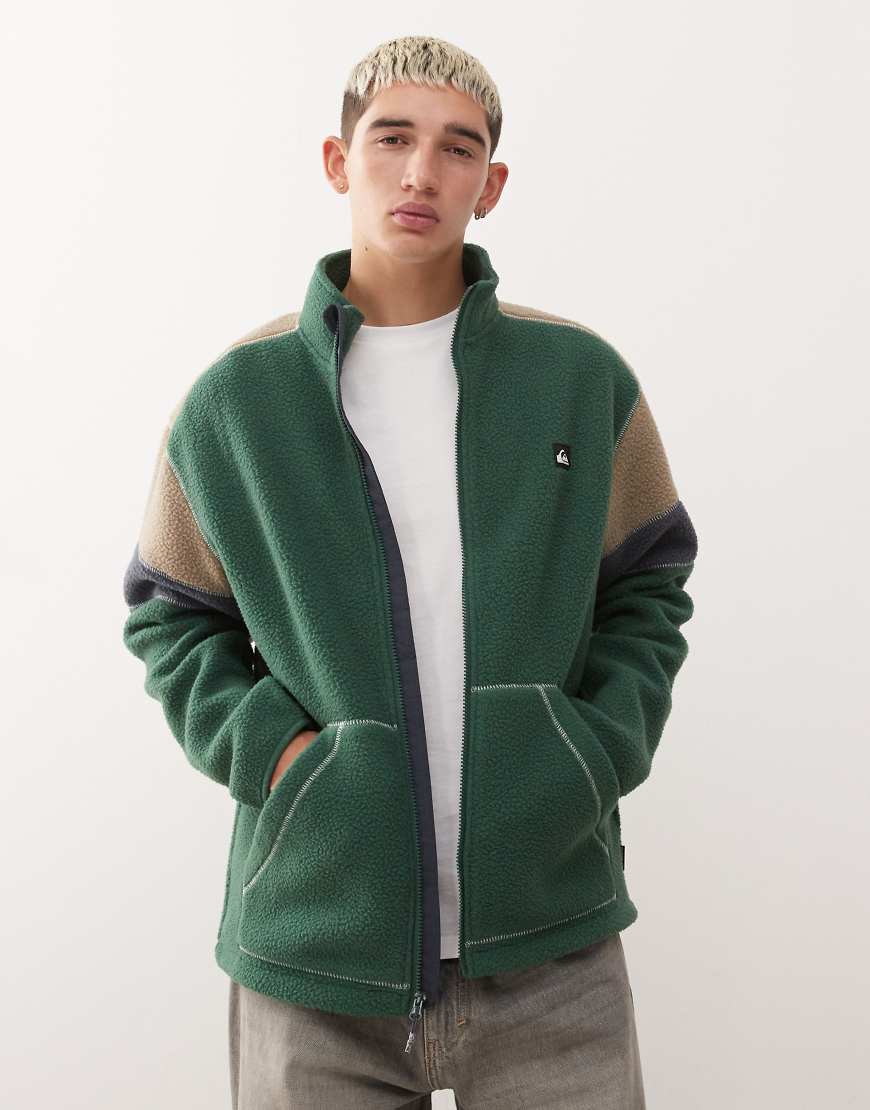 Quiksilver - Clean coast - Fleecejacke in Trekking-Grün mit Reißverschluss und Colourblock-Design-Bunt Quiksilver - Clean coast - Fleecejacke in Trekking-Grün mit Reißverschluss und Colourblock-Design-Bunt von Quiksilver