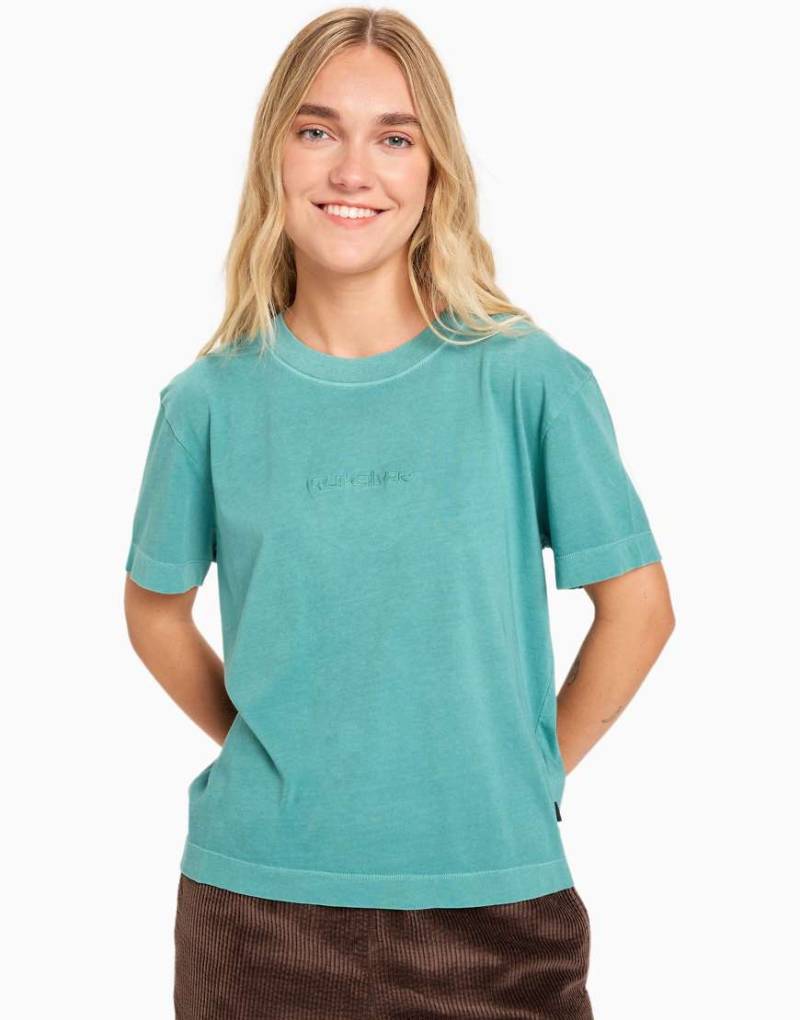 Quiksilver - Essential - Kurzärmliges T-Shirt in Tiefmeerblau-Grün von Quiksilver