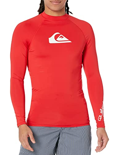 Quiksilver Herren All Time Langarm-Rashguard LSF 50 Sonnenschutz Surf Rash-Guard-Shirt, Rot (Quik Red), L von Quiksilver