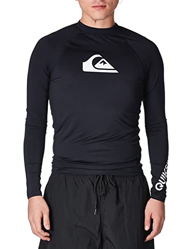 Quiksilver Herren All Time Langarm-Rashguard LSF 50 Sonnenschutz Surf Rash-Guard-Shirt, Schwarz, XXL von Quiksilver