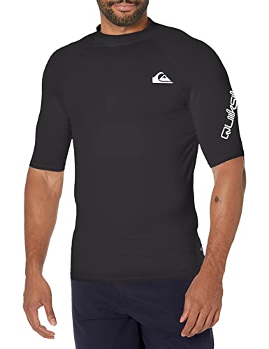 Quiksilver Herren All Time Rashguard LSF 50 Sonnenschutz Surf Rash-Guard-Shirt, Schwarze Linke Brust, M von Quiksilver