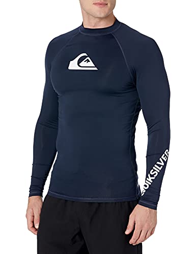 Quiksilver Herren All Time Rashguard Surf With Long Sleeves Rash Guard Shirt, Marineblau Blazer, L EU von Quiksilver
