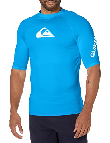 Quiksilver Herren All Time Short Sleeve Rashguard UPF 50 Sun Protection Surf Rash-Guard-Shirt, Blithe, Small von Quiksilver
