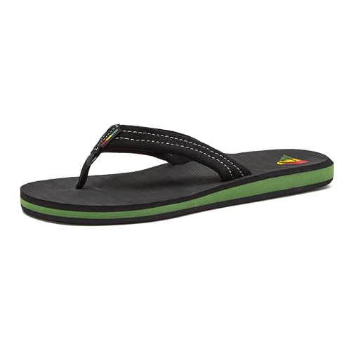 Quiksilver Herren Carver Suede 3-Punkt-Flip-Flop Athletic Sandale Flipflop, Schwarz Gelb Rot, 42 EU von Quiksilver