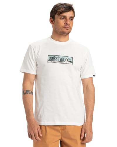 Quiksilver Herren Evo Endless Type Ss T-Shirt, Weiß-Snow White, S von Quiksilver