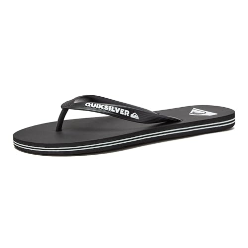 Quiksilver Herren Molokai 3 Point Flip Flop Sandale, Schwarz Schwarz Weiß, 45 EU von Quiksilver